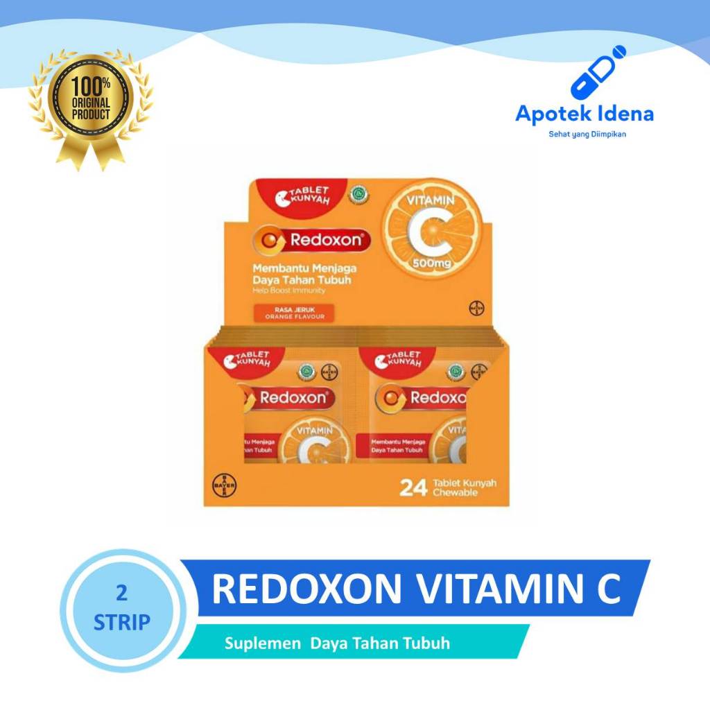 Redoxon Vitamin C 500mg Tablet Kunyah (2 Strip) / Vitamin C