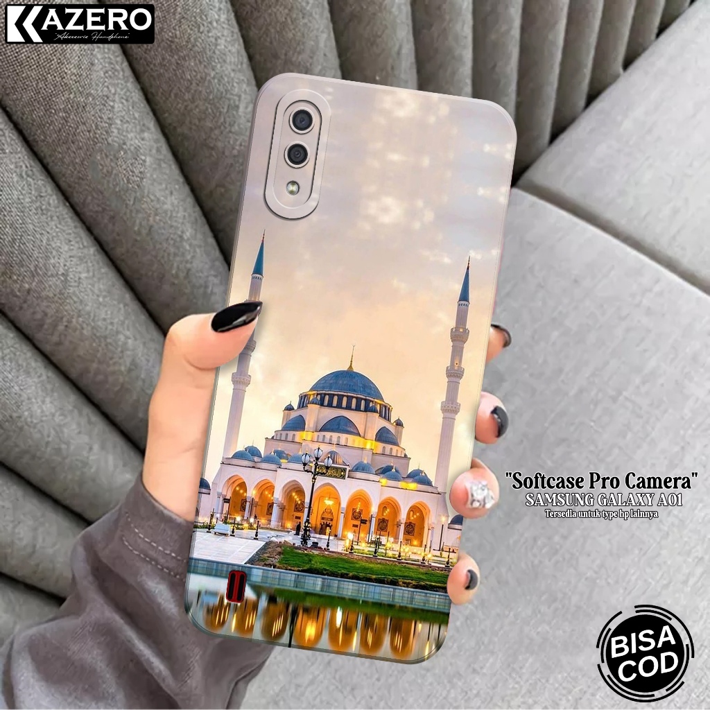 KAZERO - Case Hp Samsung Galaxy A01 - Fashion Case Masjid - Pro Camera - Softcase Samsung Galaxy A01