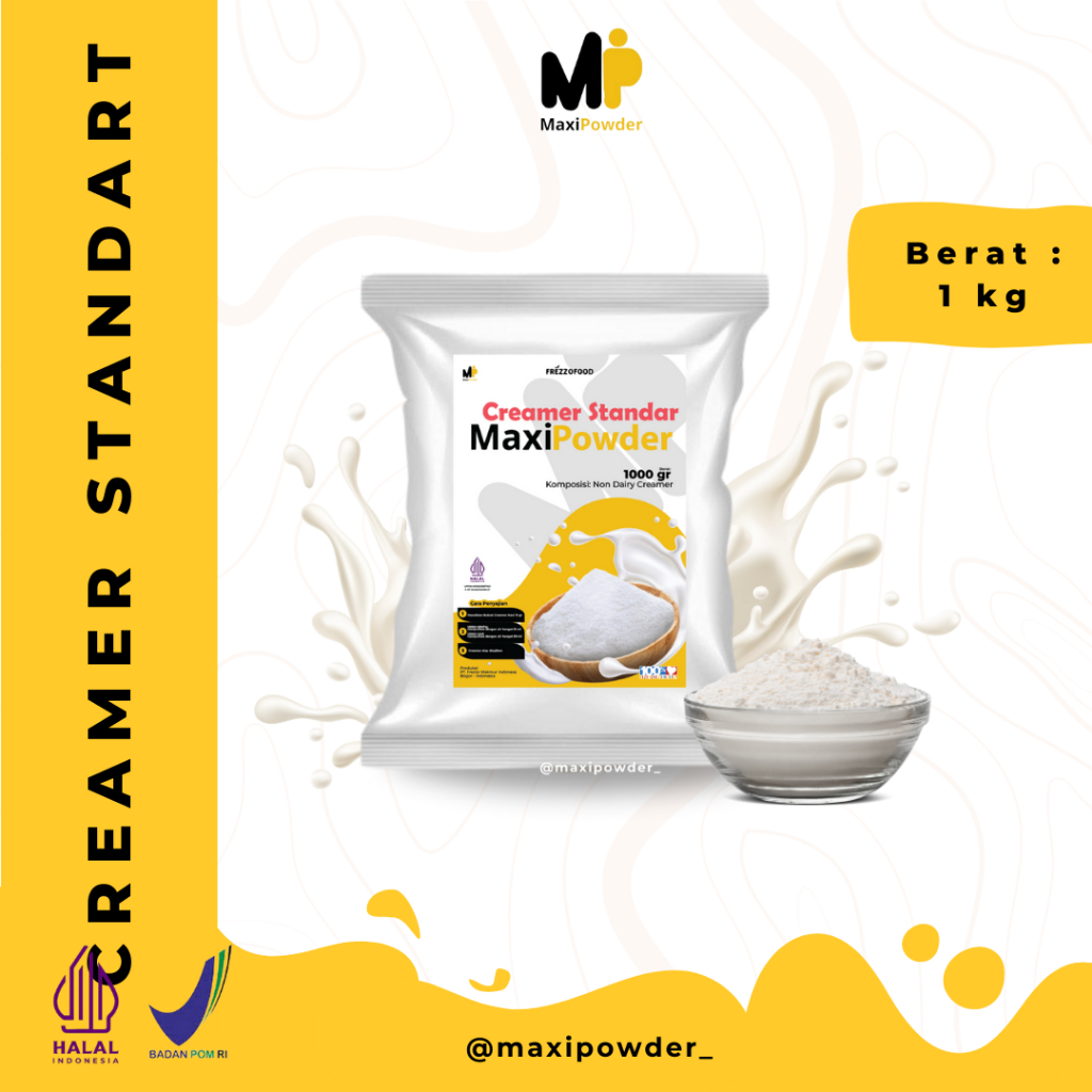 

Creamer Standart 1kg / Bubuk Creamer Standart Termurah / Non Dairy Creamer / MaxiPowder