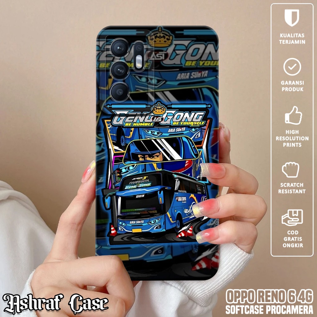 Case Oppo Reno 6 4G - Casing Hp Oppo Reno 6 4G Motif BUS TELOLET - Silikon Hp Oppo Reno 6 4G - Softc