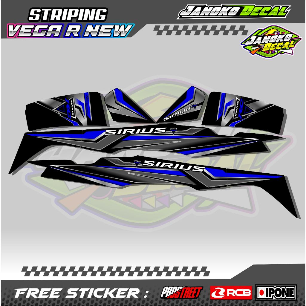 STRIPING VARIASI HONDA VEGA R NEW SIRIUS RC / STICKER LIST MOTOR VEGA R NEW SIRIUS RC
