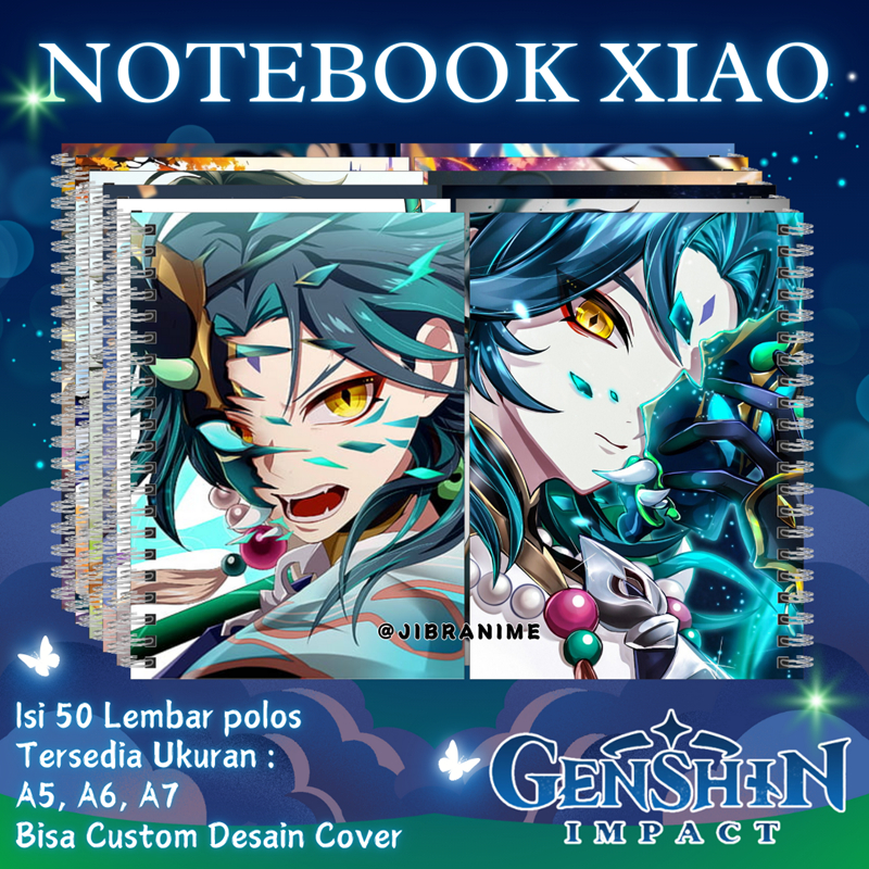 

Note Book Xiao Genshin Impact / Notebook Xiao / Buku Catatan / Bisa Custom