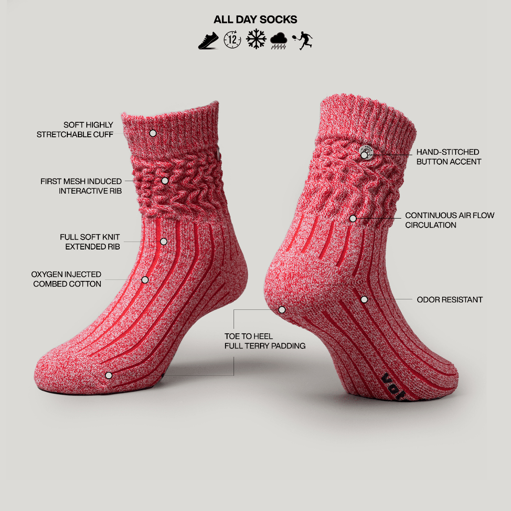 VOTED SOCKS KAOS KAKI FASHION YUTORI - RED