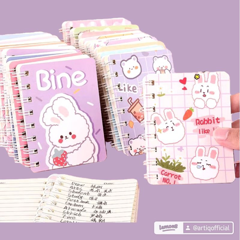 

Mini Note Book/Buku Cartoon/Buku Kecil/Binder Mini