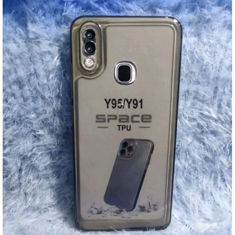 CASE / Casing Clear Black Vivo Y91 / Y93 / Y95 Slicon Hitam Bening