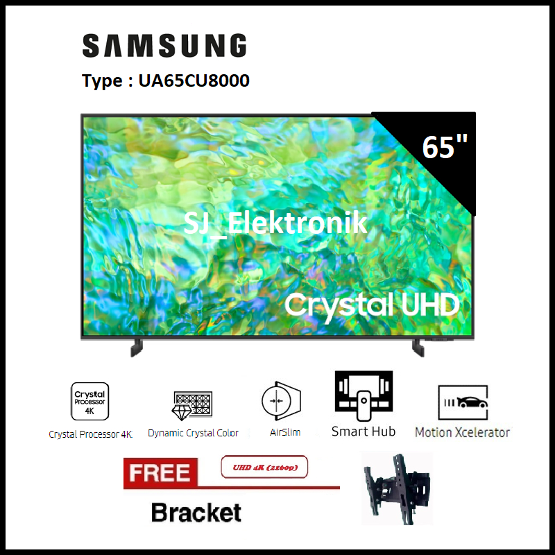 Braket + LED TV Samsung 65CU8000 - 65 Inch CU8000 Smart TV Crystal UHD