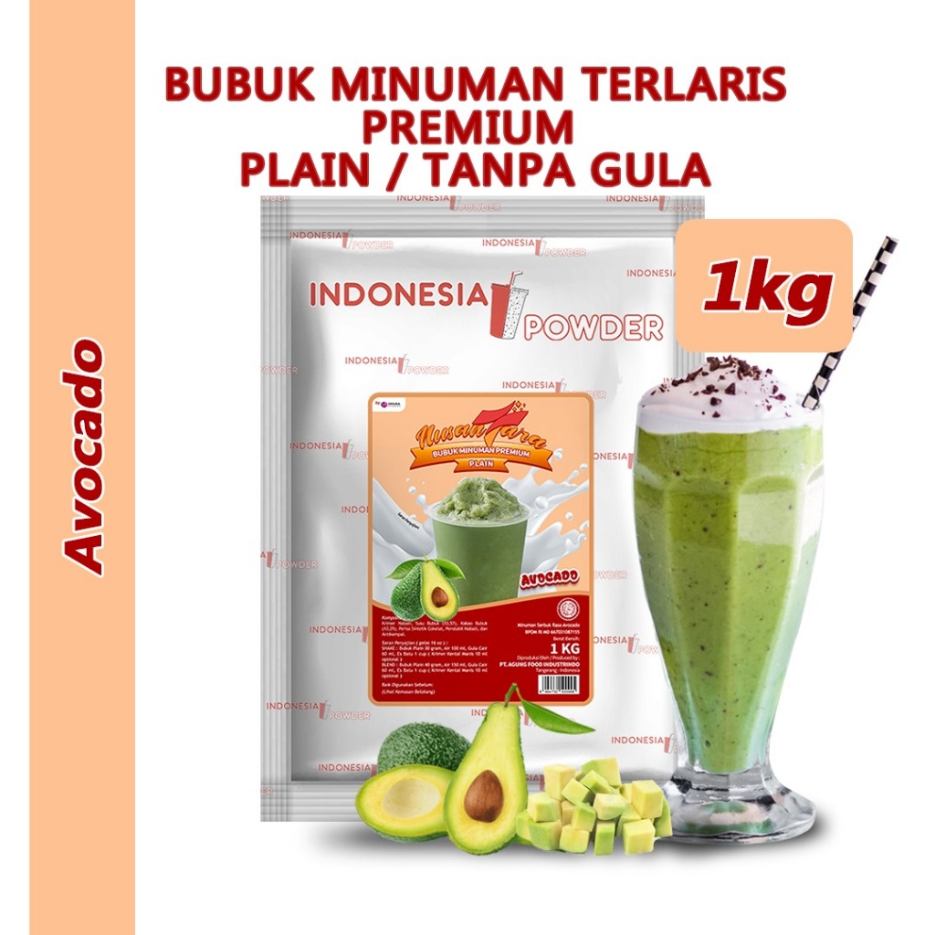 

NUSANTARA Bubuk Minuman Premium Plain Tanpa Gula Horeca Rasa Avocado / Alpukat 1 Kg Omura Powder