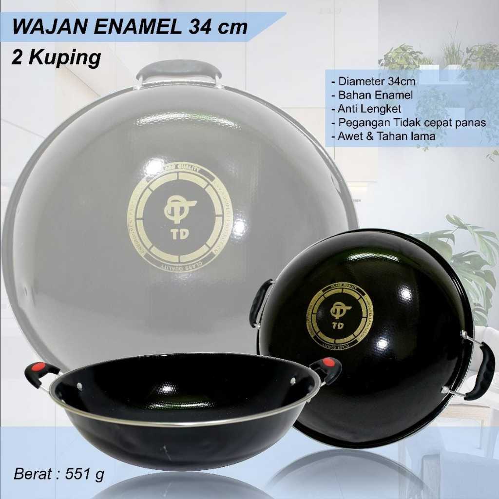 Wajan Enamel Gagang Diameter 34cm (Tanpa Tutup)