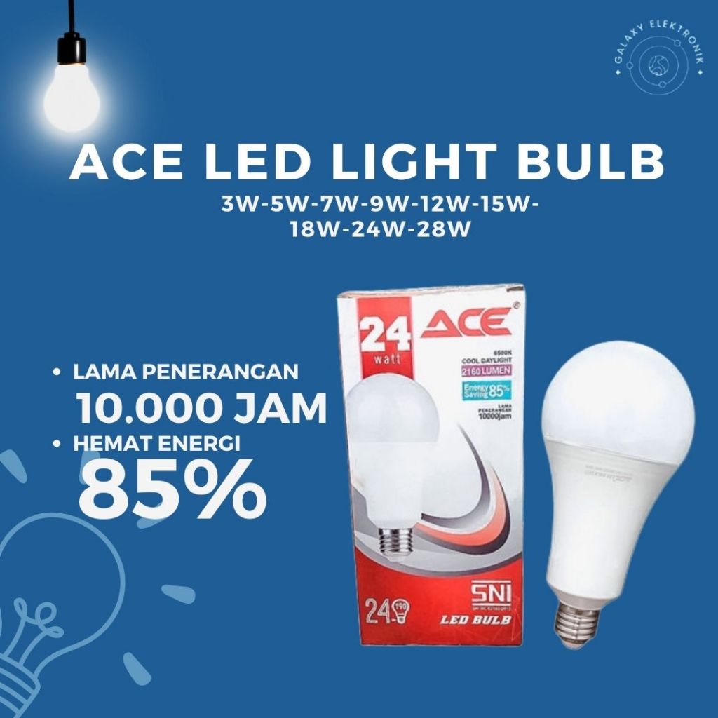 ACE LED BULB | LAMPU LED || Galaxy Elektronik