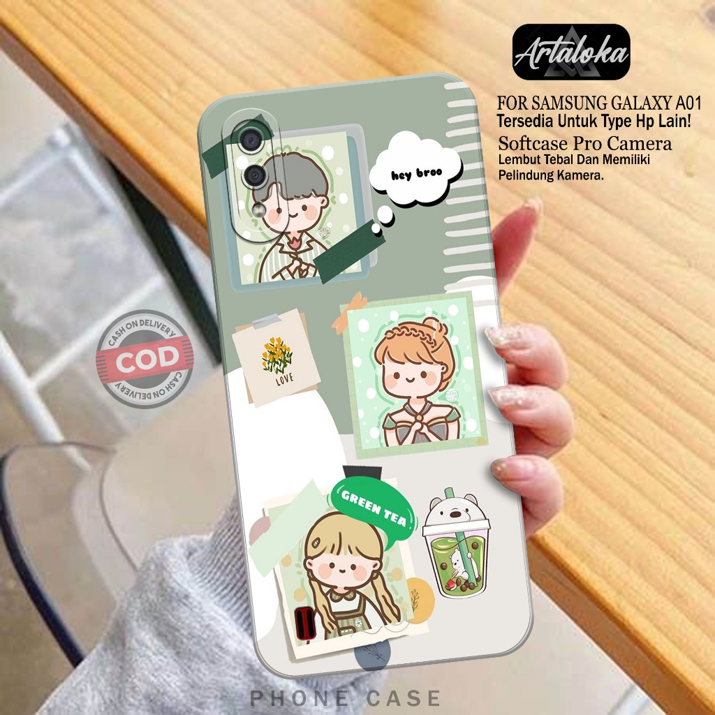 Softcase Hp Samsung Galaxy A01 Fashion Case Kartun Case Samsung Galaxy A01 Silikon TPU Pro Camera Ca