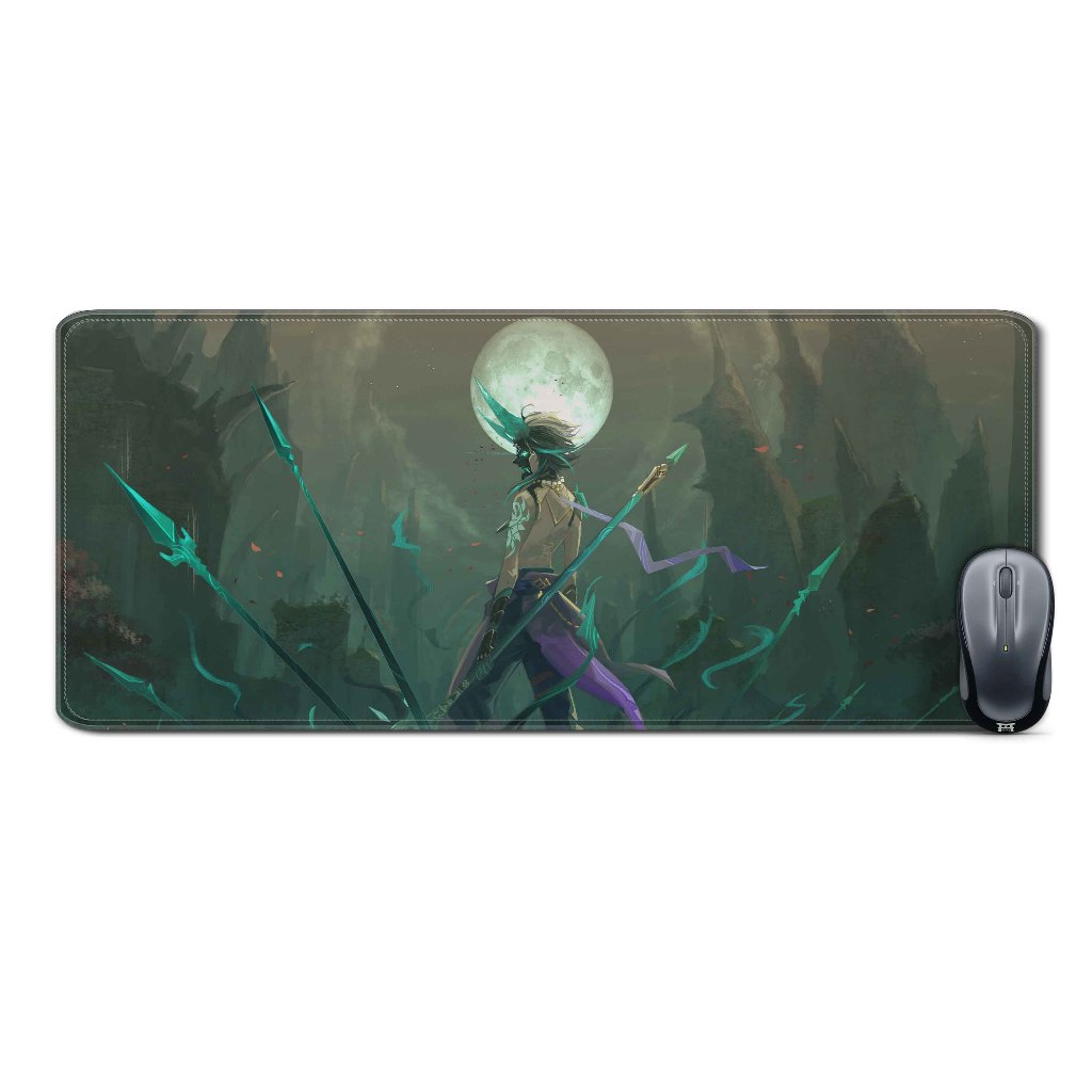 Deskmat mousepad extendedXIAO MASK MOON-GENSHIN IMPACTmaterial Rubber