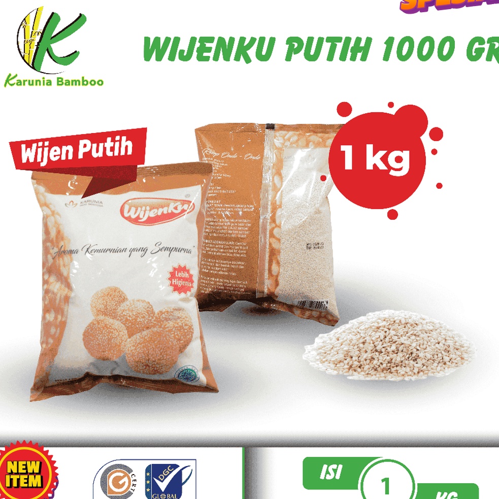 

BEST SELLER Biji Wijen putih India WIJENKUsesame seeds super premium 1gram wijen putih 1 kg