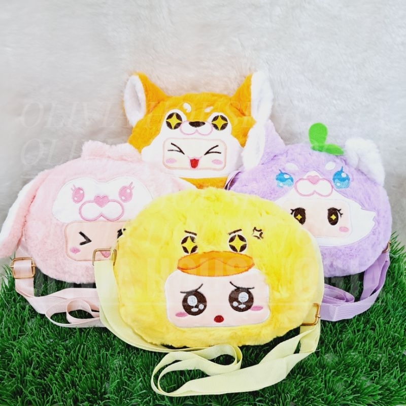 Tas Selempang Kostum Animal Tas Selempang Kepala Baby Tas Boneka Bulu