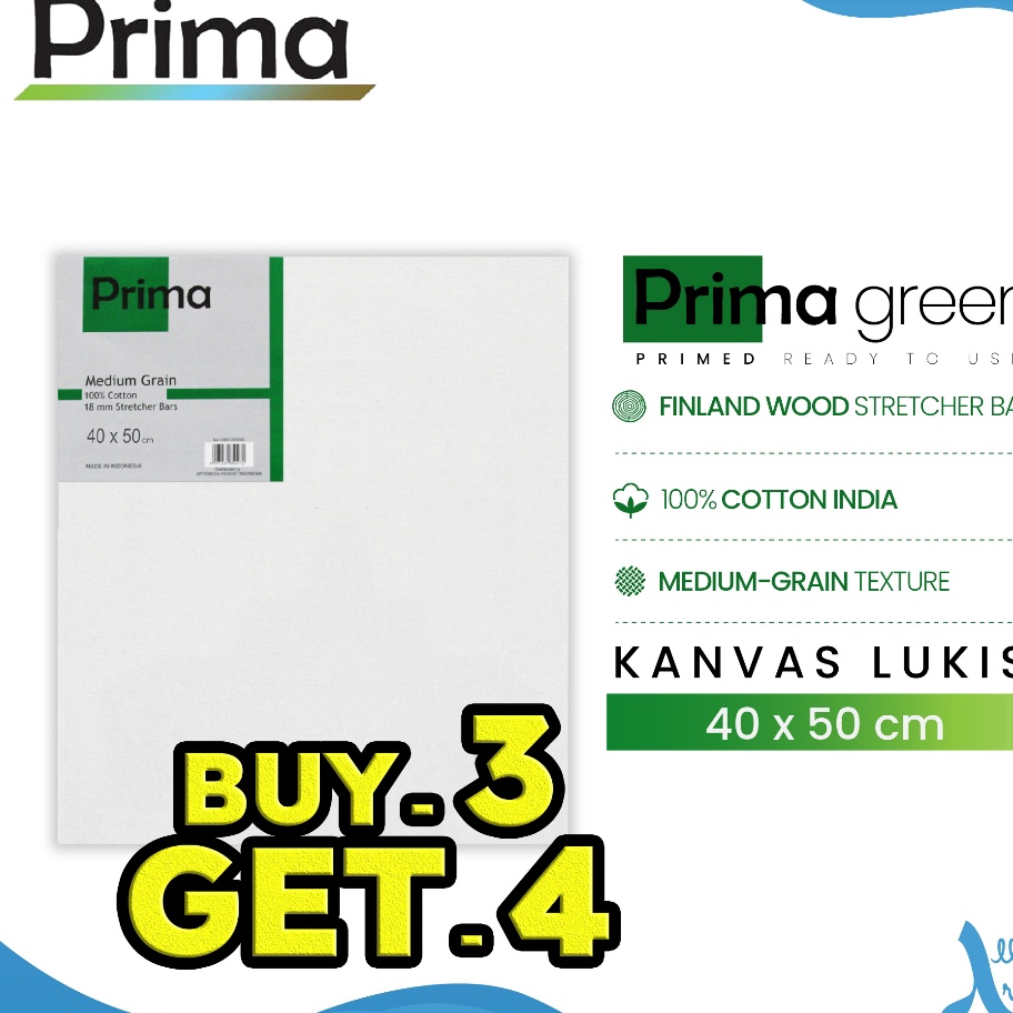 

MURAH ABIEZ Prima Green 4x5cm Cotton Canvas