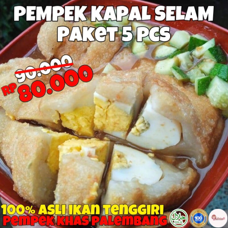 

PEMPEK KAPAL SELAM PAKET 5 pcs | PEMPEK Frozen food | pempek ikan khas palembang | AcaKitchen1901