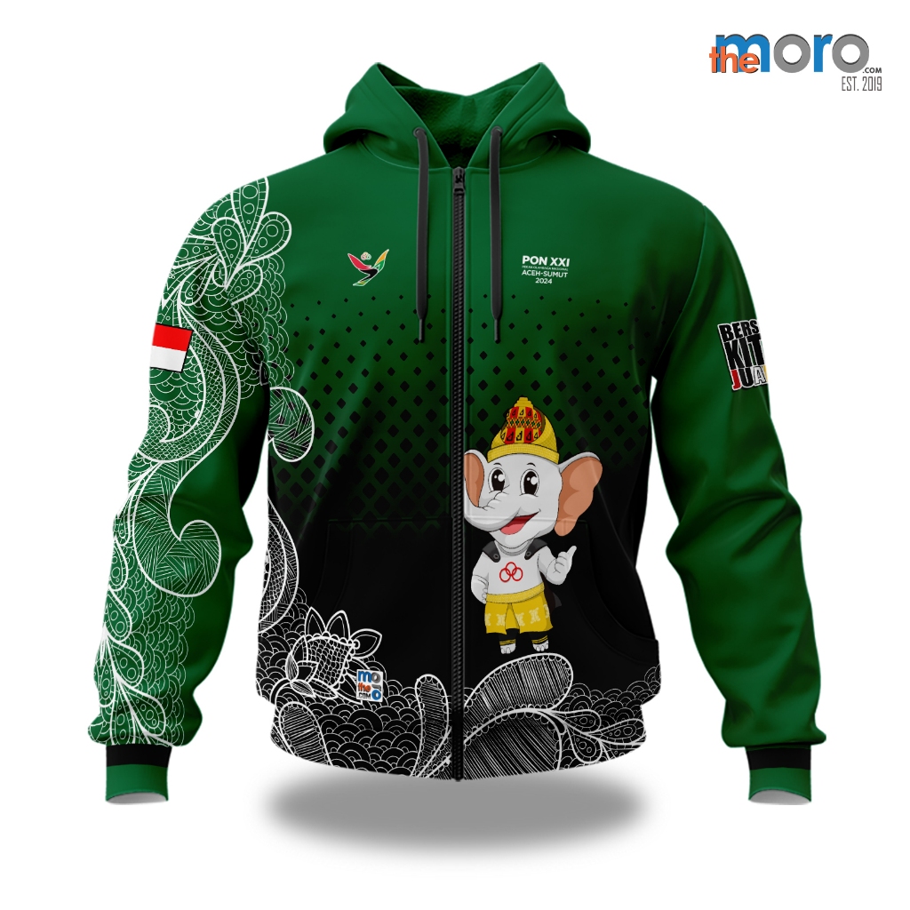 the moro - Jaket Sweater Hoodie Pria/Wanita PON XXI ACEH SUMUT 2024 ART 04 | Printing Sublime