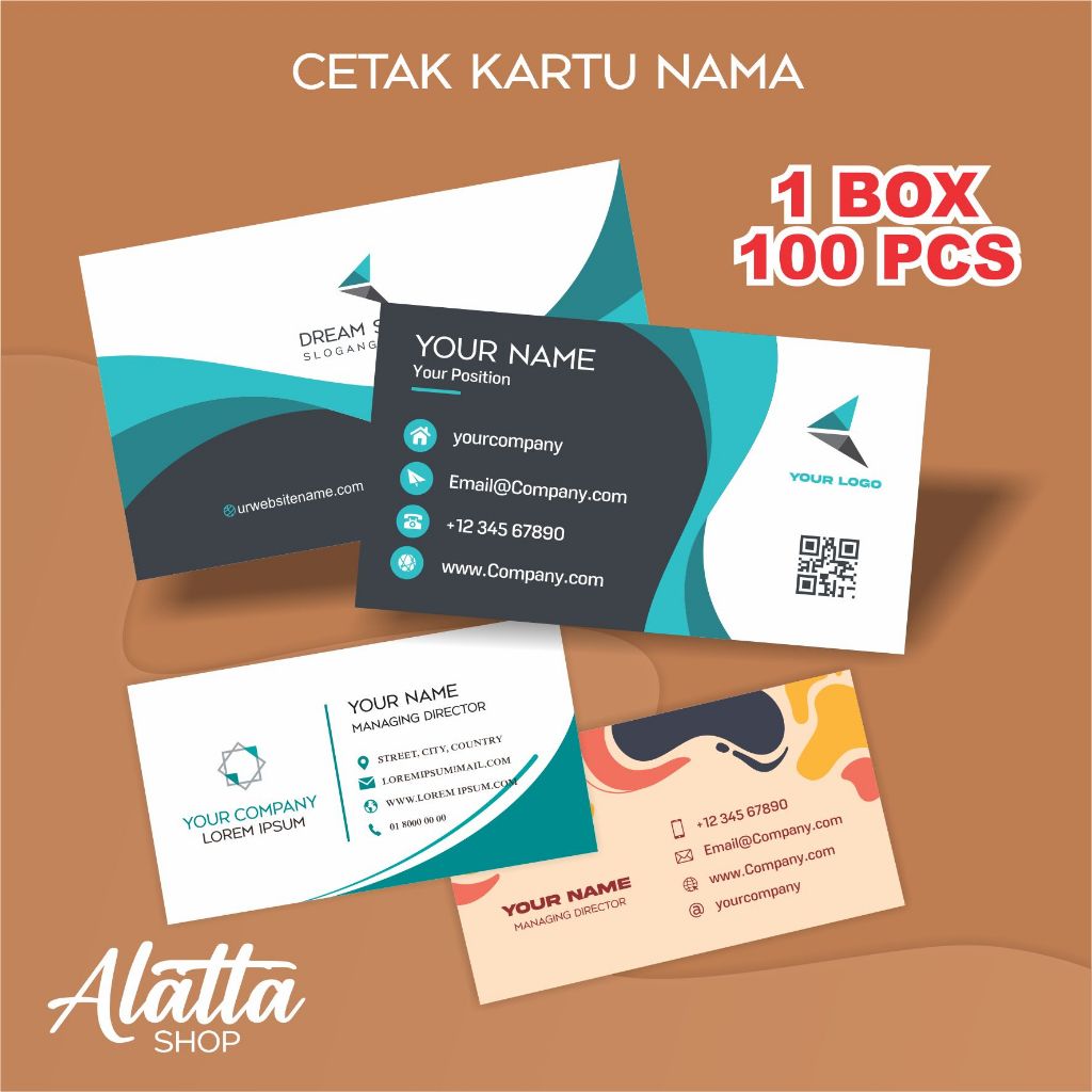 

CETAK KARTU NAMA 1 Box isi 100 pcs FREE DESAIN Laminasi Doff Kartu Nama Custom