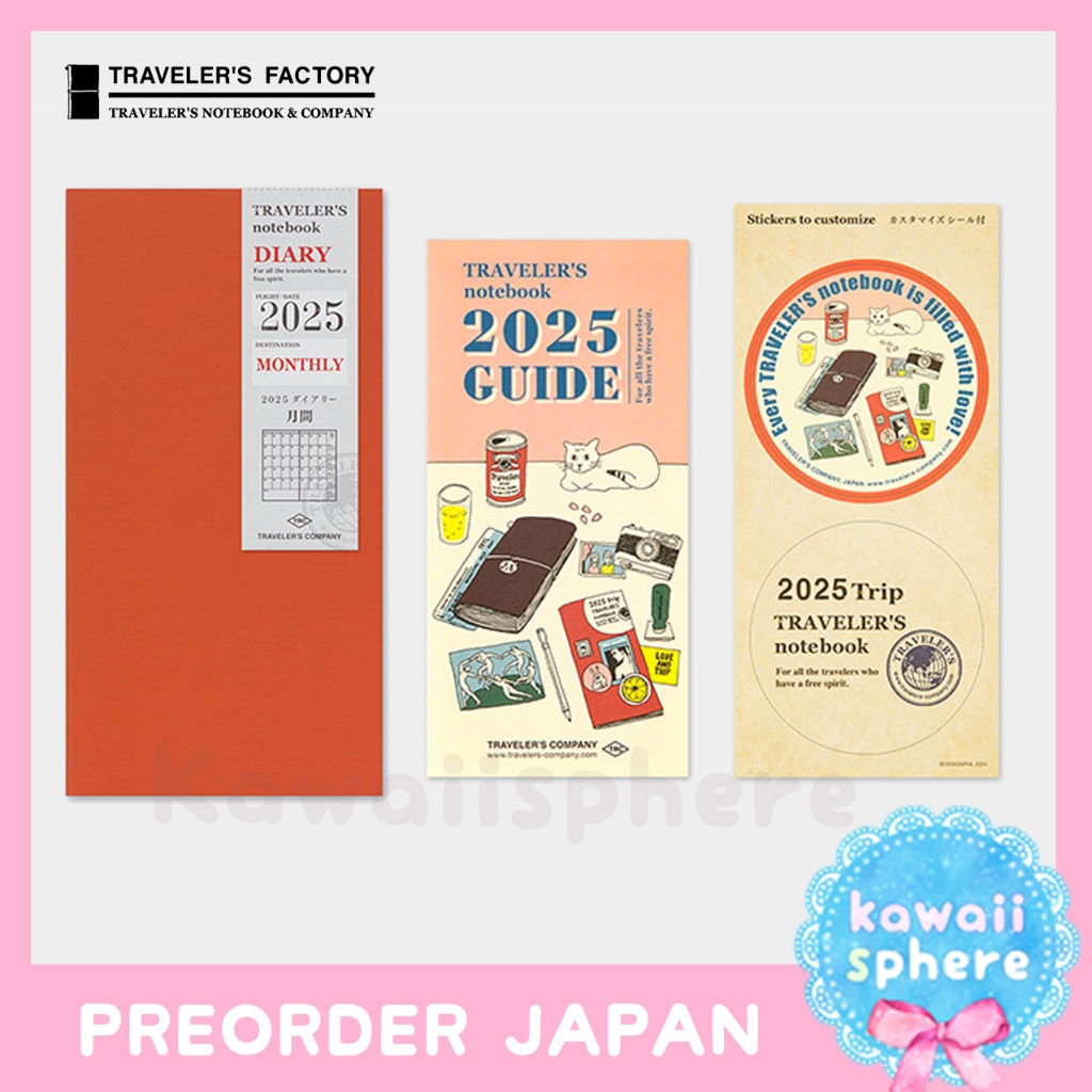 

Traveler's Notebook 2025 Refill Monthly (Regular Size) | Midori Travelers Notebook | Preorder Planner 2025