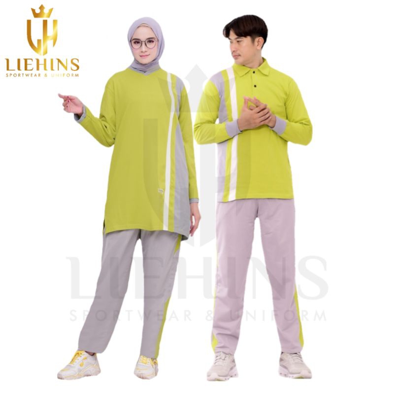 COUPLE baju setelan olahraga tunik dan wangki/baju olahraga couple/baju setelan olahraga pria dan wa