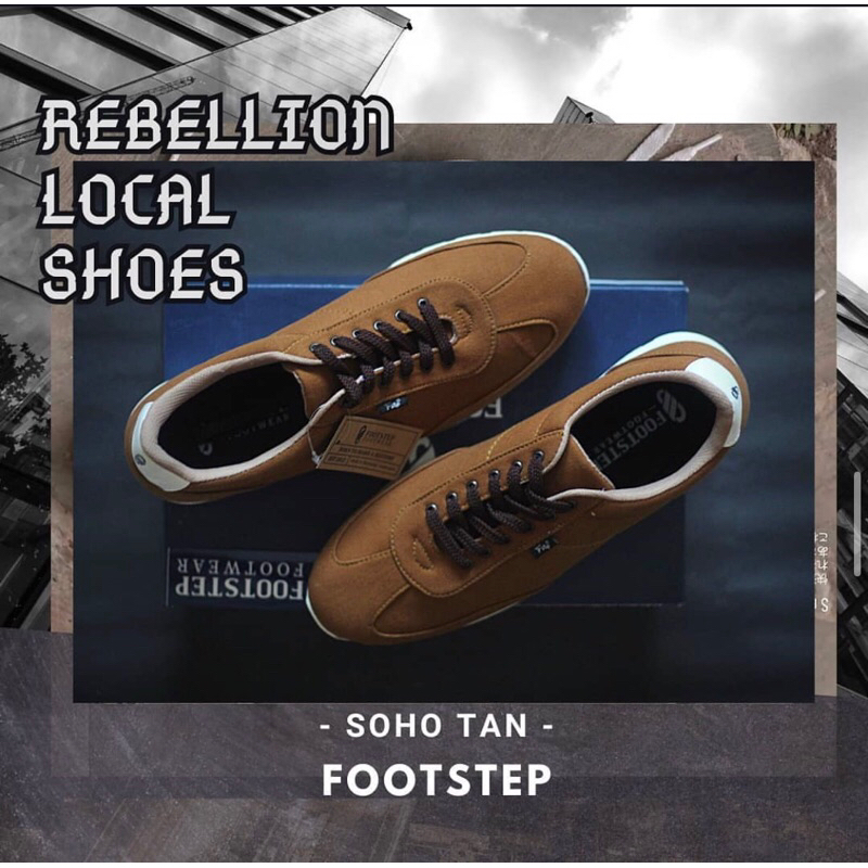 Sepatu Lokal FootStep Soho Tan ORI Edisi cuci gudang murah