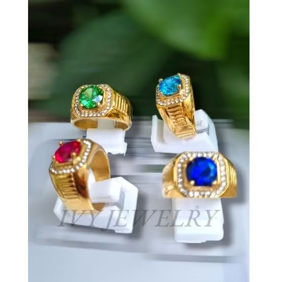 Cincin cowok topas ring new gold titanium super rich