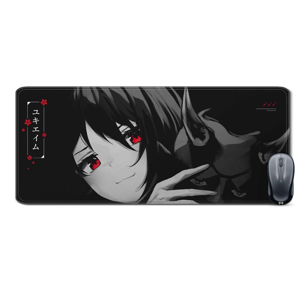 Deskmat mousepad extended anime RED EYES GIRL DARK ONI-JAPAN ARTmaterial Rubber JunDW