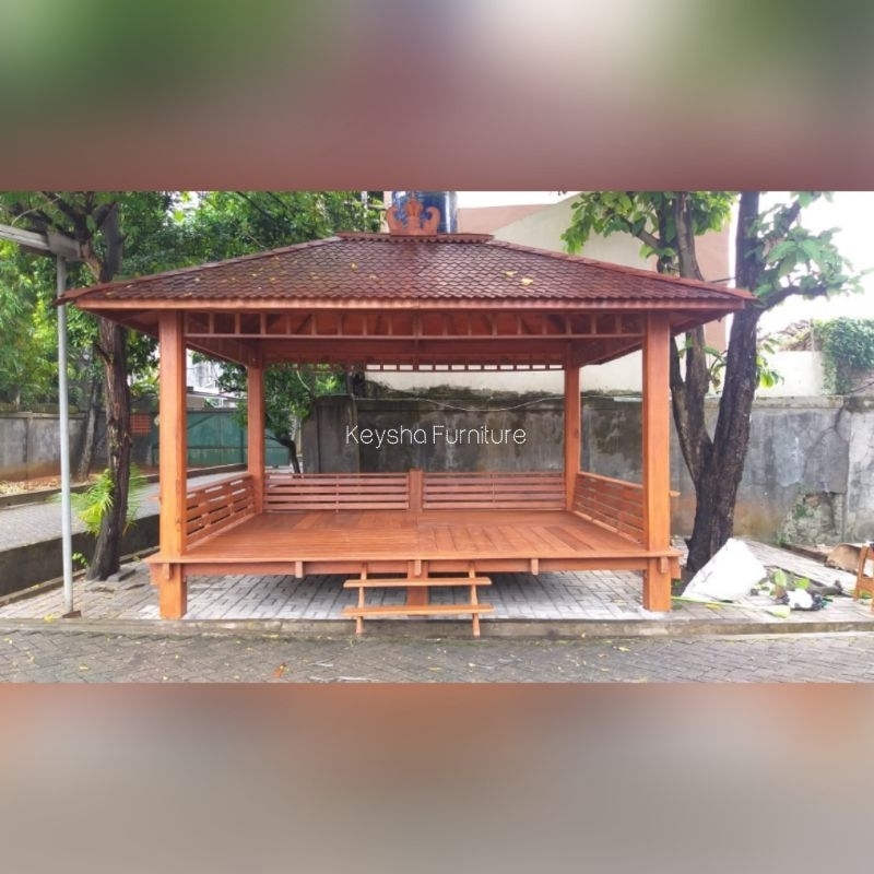 Gazebo Minimalis Modern Kayu Kelapa | Jual Gasebo