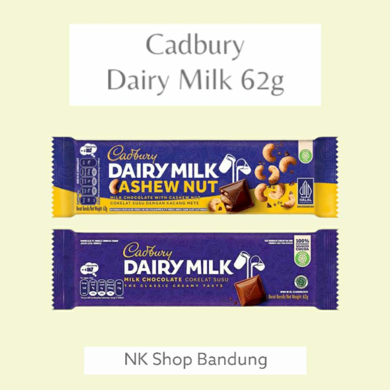 

Cadbury Dairy Milk Cashew Nut & Milk Chocolate - 62g