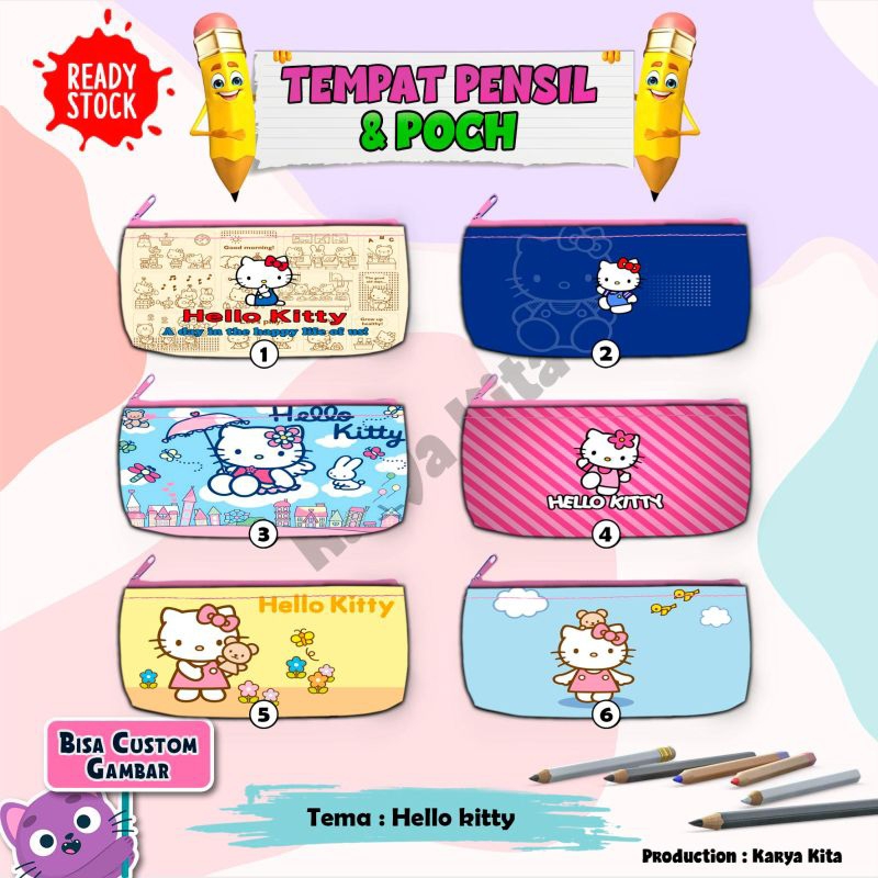 

PENCIL CASE/TEMPAT PENCIL/MOTIF KARAKTER HELLO KITTY