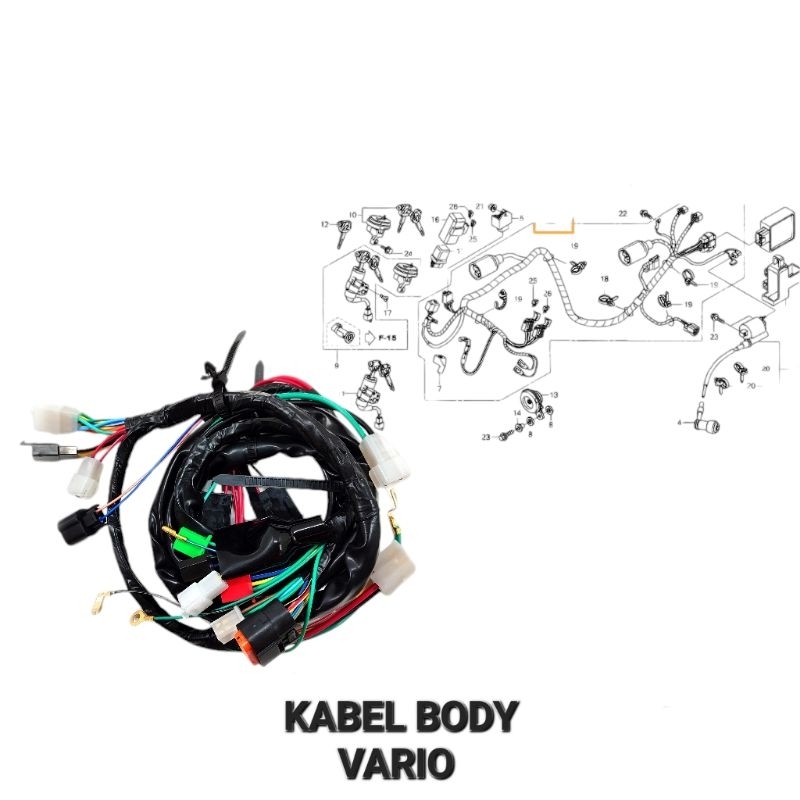 Kabel Body Vario 110 - Cable Cabel Tali Seling Harness Wire Body Bodi Utama Set Komplit Lengkap Hond