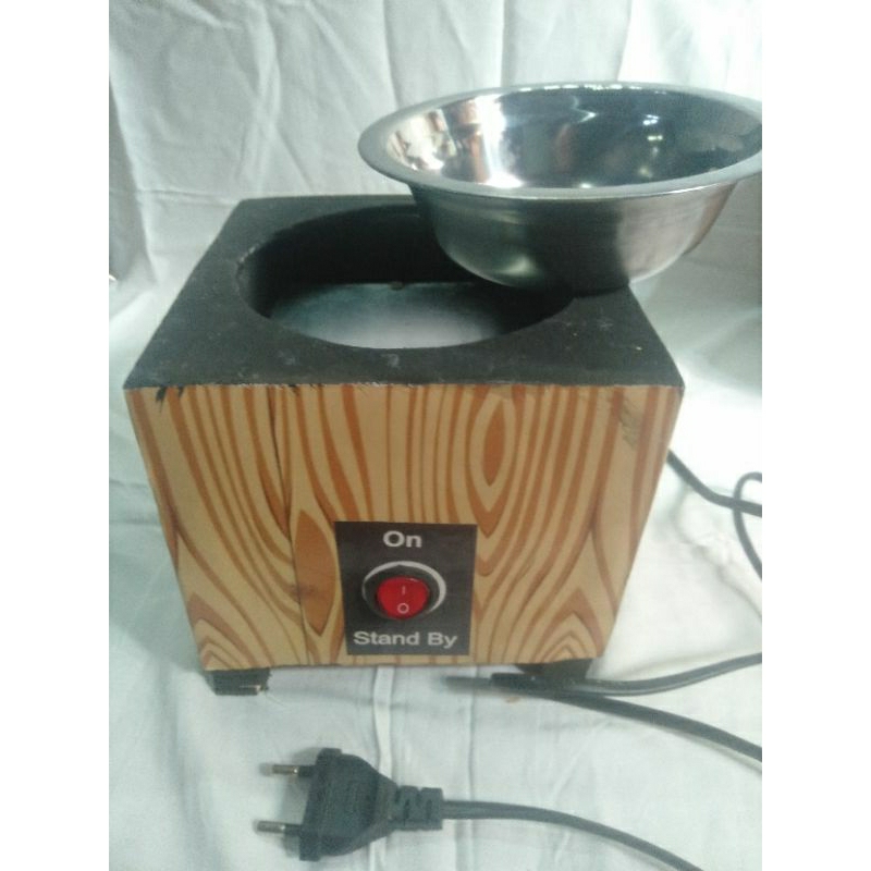 KOMPOR listrik batik kayu 50W dengan pengatur suhu dan pemanas malam terpisah
