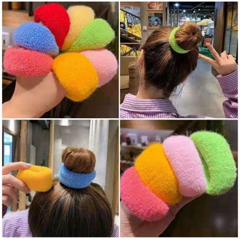 Kuncir Donat Jumbo Full Kuncir Donat Full Kuncir Ballerina Warna Warni