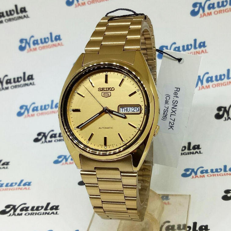 Seiko 5 SNXL72K1 Automatic Gold Ion Plated - Jam Tangan Pria SNXL72