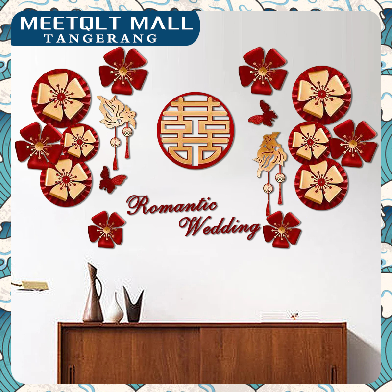 Dekor Kamar Wedding-Dinding Wedding Tempelan Hiasan-Dekorasi Kamar Pengantin Tempelan