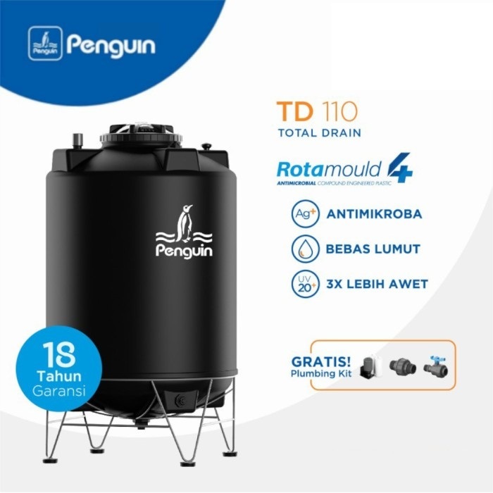 TOREN TANGKI AIR - PENGUIN - TD110 - 1050 LITER - HITAM