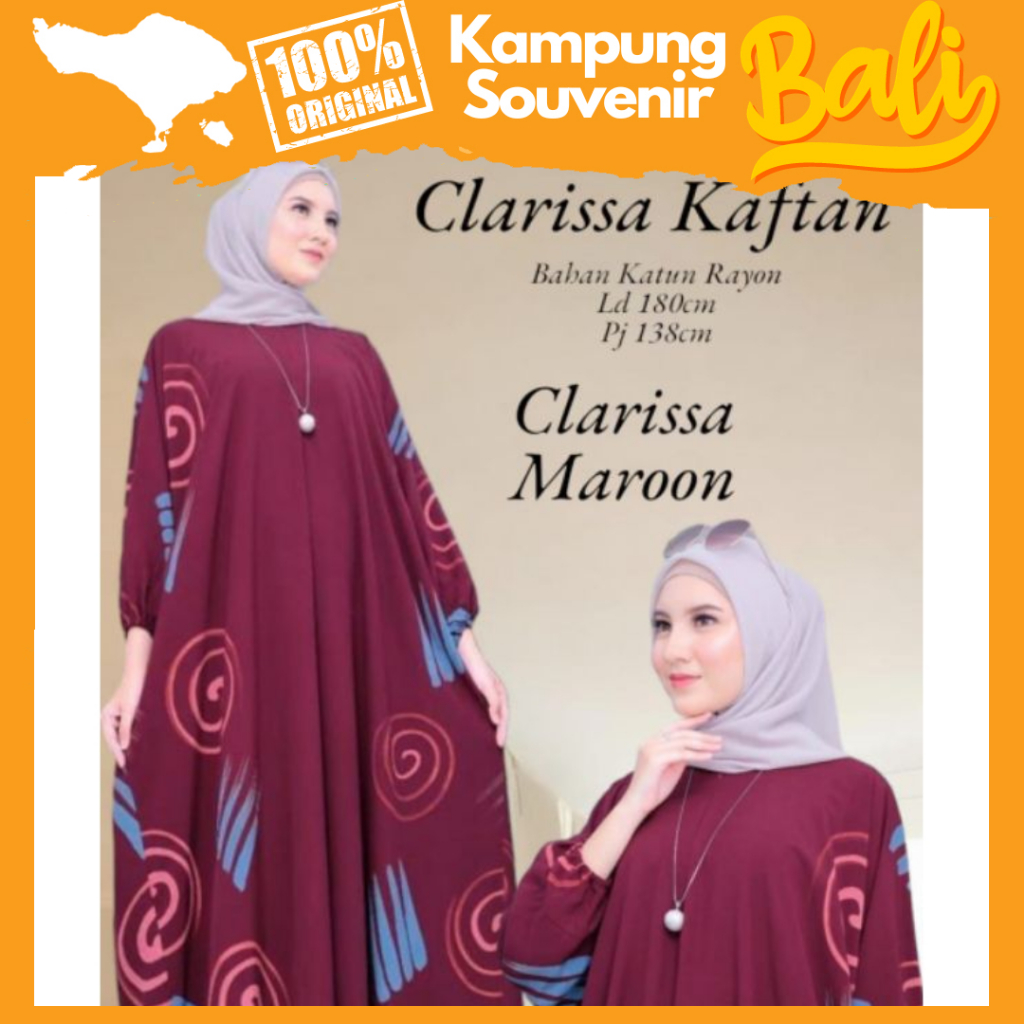 CLARISSA Kaftan Jumbo Rayon Adem Tunik Big Size Busui Kampung Souvenir Bali