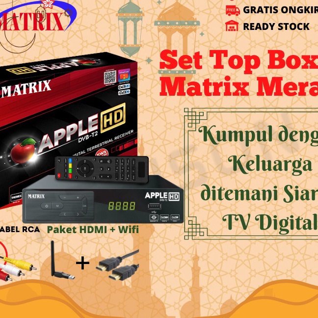 Diskon Ferison Set Top Box Tv Dital Matrix DVB T2 Apple Bisa untuk TV TabungLED dvb t2  set box tv d
