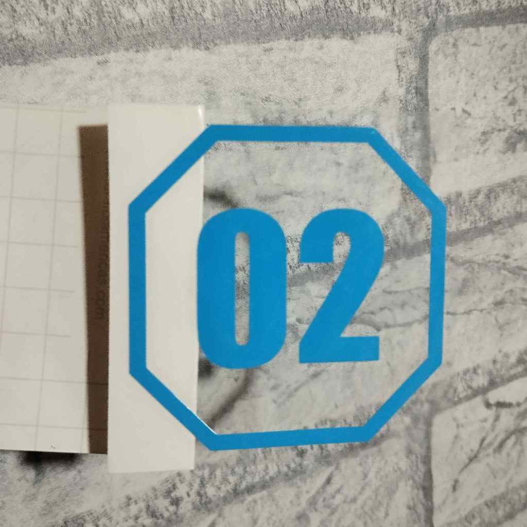 

STICKER CUTTING LABEL ANGKA MODEL SEGI 8 UKURAN 5 CM BAHAN MERK ORACAL GLOSSY