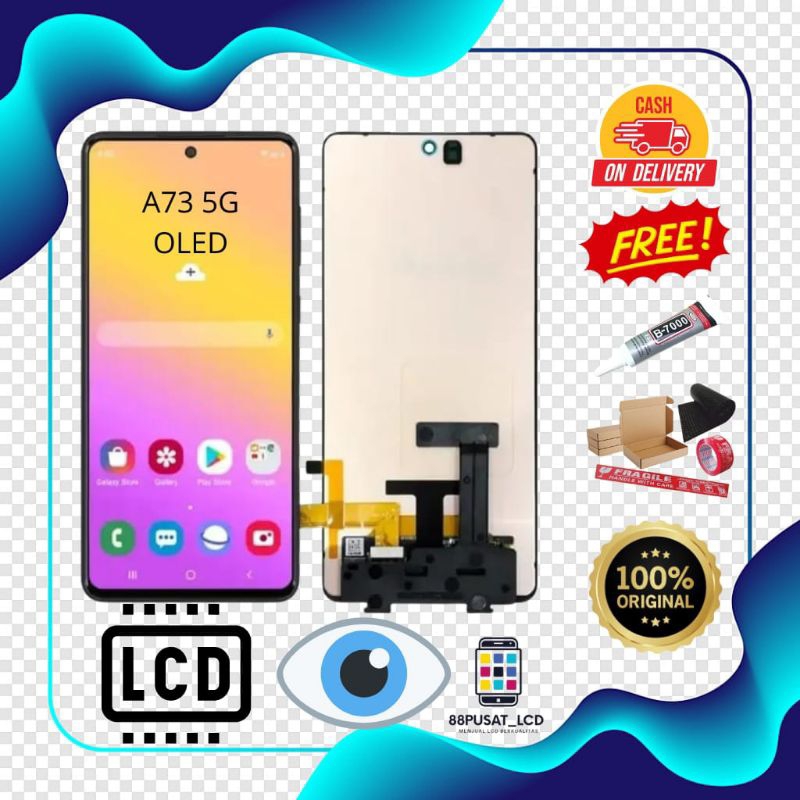 LCD FULLSET AMOLED SAMSUNG A73 5G / A736 ORIGINAL FINGERPRINT AKTIF TOUCHSCREEN LCD