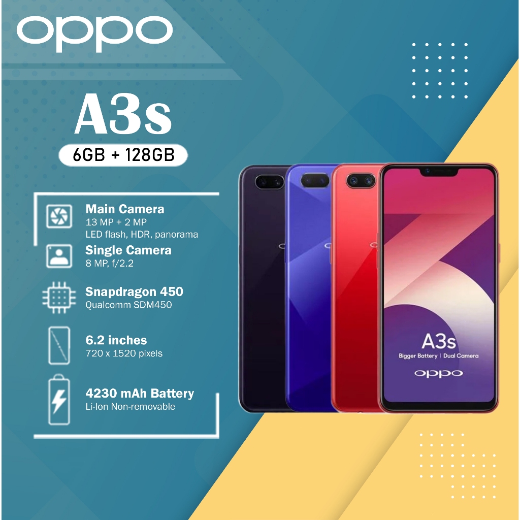 HP OPPO A3S RAM 6/128GB NEW GARANSI 12bulan