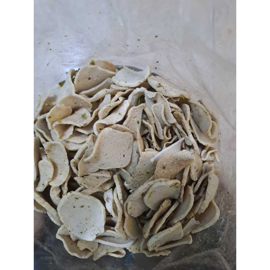 

Keripik Basreng Bulat Asin 1kg // Keripik Basreng Asin Daun Jeruk