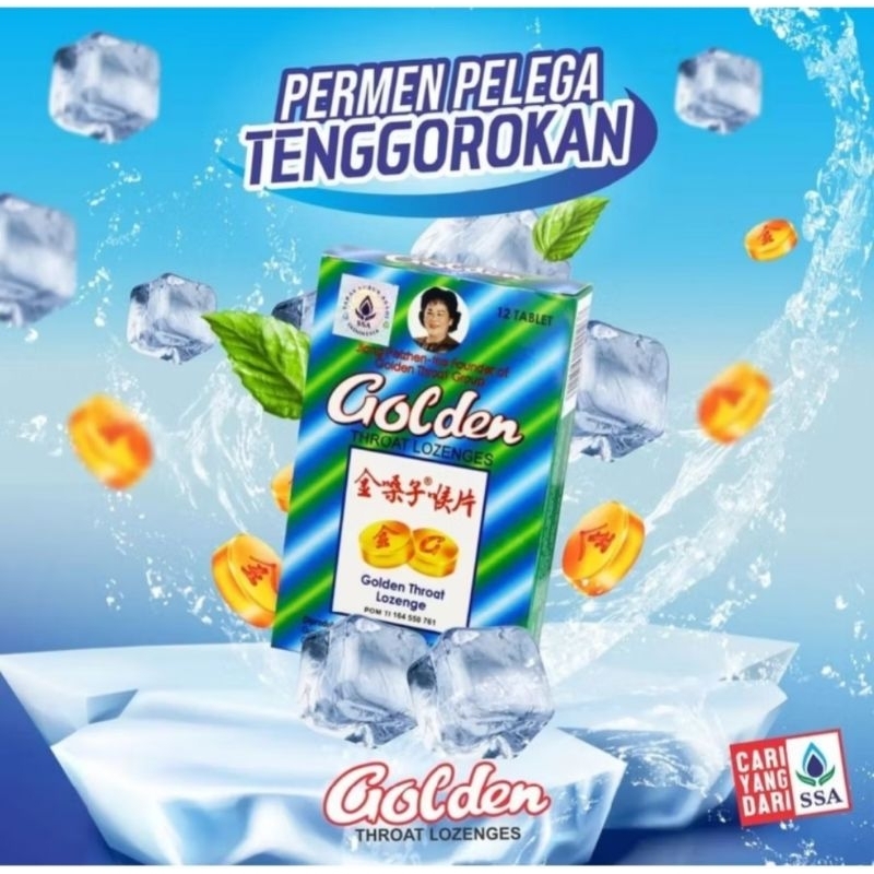 

Golden Throat Lozenges permen tenggorokan jin sang zi hou pian SSA Permen Golden untuk sakit tenggorokan batuk