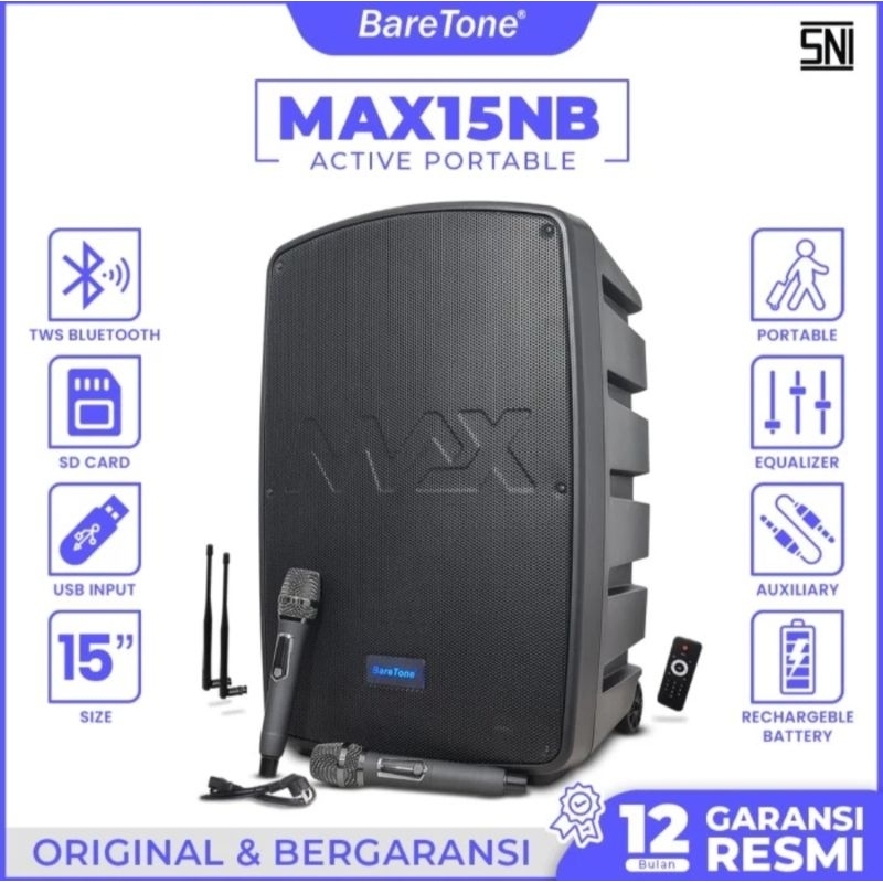 Speaker Portable Meeting Baretone MAX15NB Original Baretone MAX 15NB