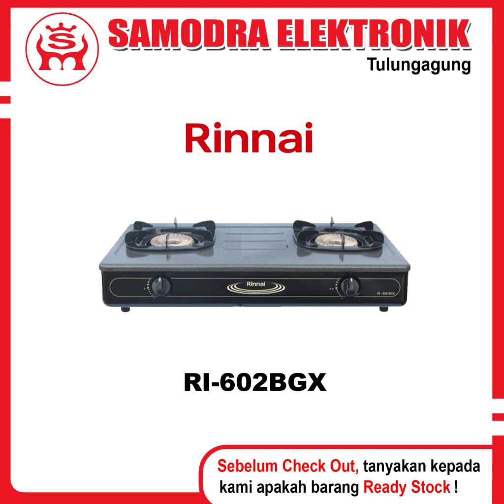 Kompor RINNAI RI-602BGX | Kompor Gas Dua Tungku Rinnai