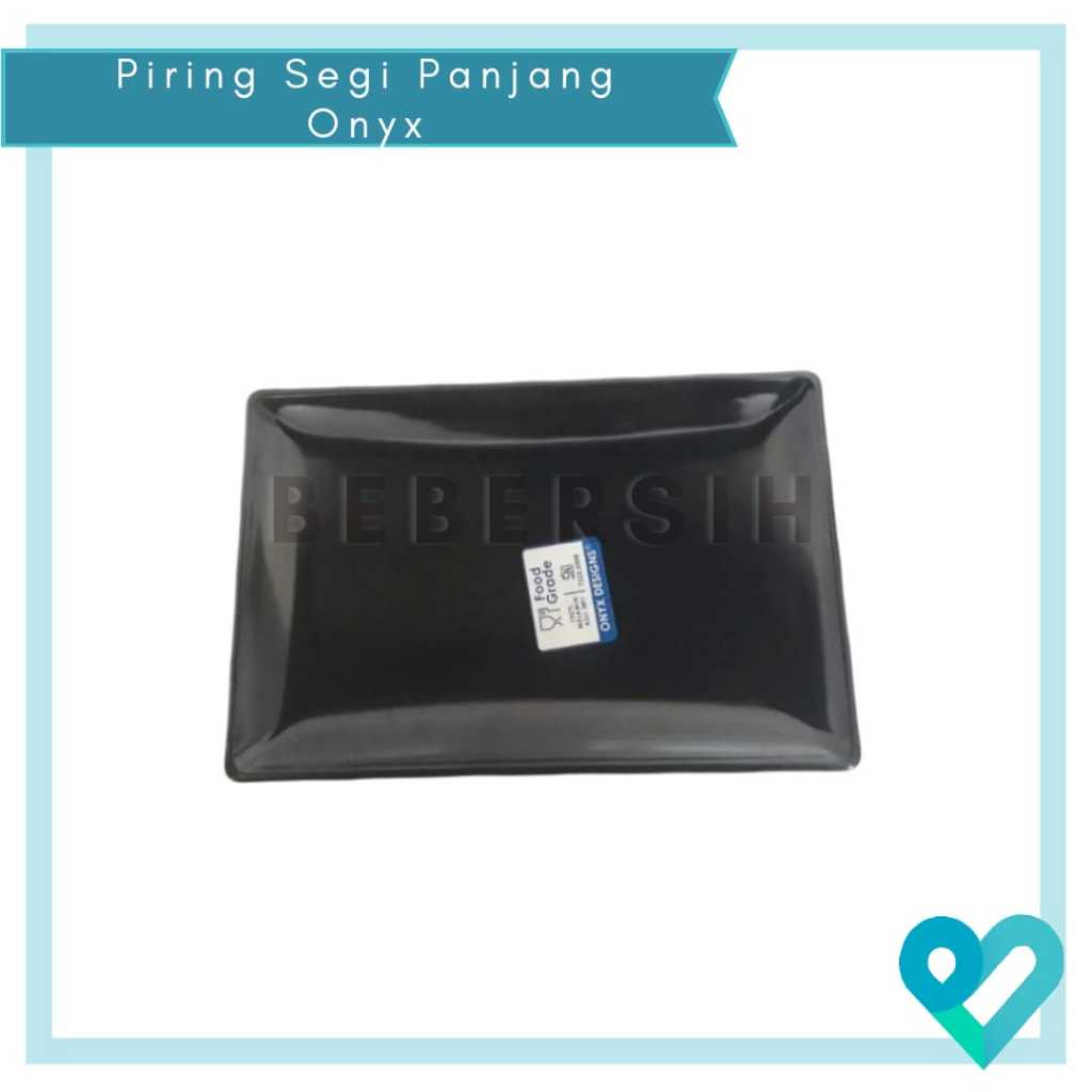 Piring Melamine Onyx Oriental 1485/Piring Segi Panjang Hitam Onyx
