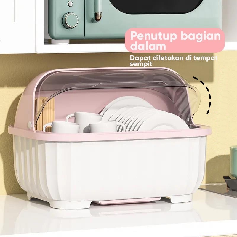 Rak Piring Full Tertutup C29 Tempat Penyimpanan Alat Makan Mangkuk Sendok Sumpit Garpu