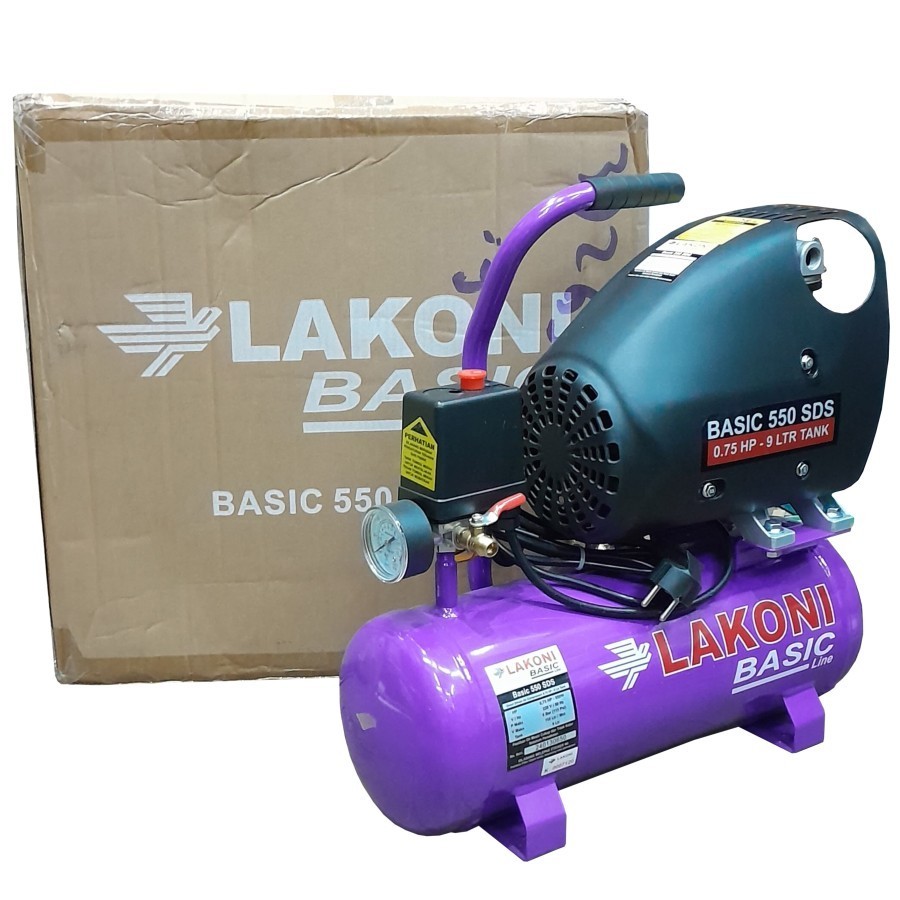 Mesin Kompresor Angin Listrik Lakoni Basic 550 SDO / SDS 9 Liter 550 Watt 9 Lt Kompresor Pakai Oli 0