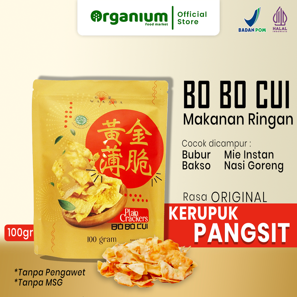 

Plain Crackers Bobocui ORGANIUM Snack Cemilan Kerupuk Pangsit - 100g