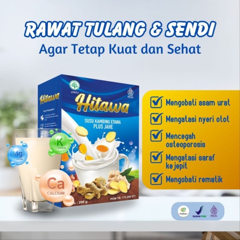 

HITAWA susu kambing etawa plus herbal jahe untuk sendi dan tulang