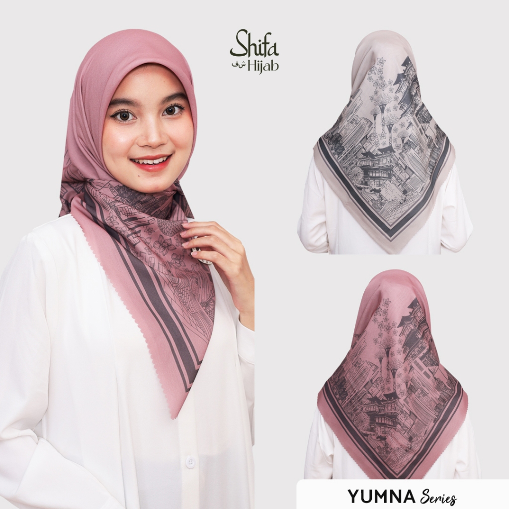 SHIFA HIJAB - YUMNA | SUBLIME JILBAB KERUDUNG MOTIF SEGI EMPAT PREMIUM LASER CUT
